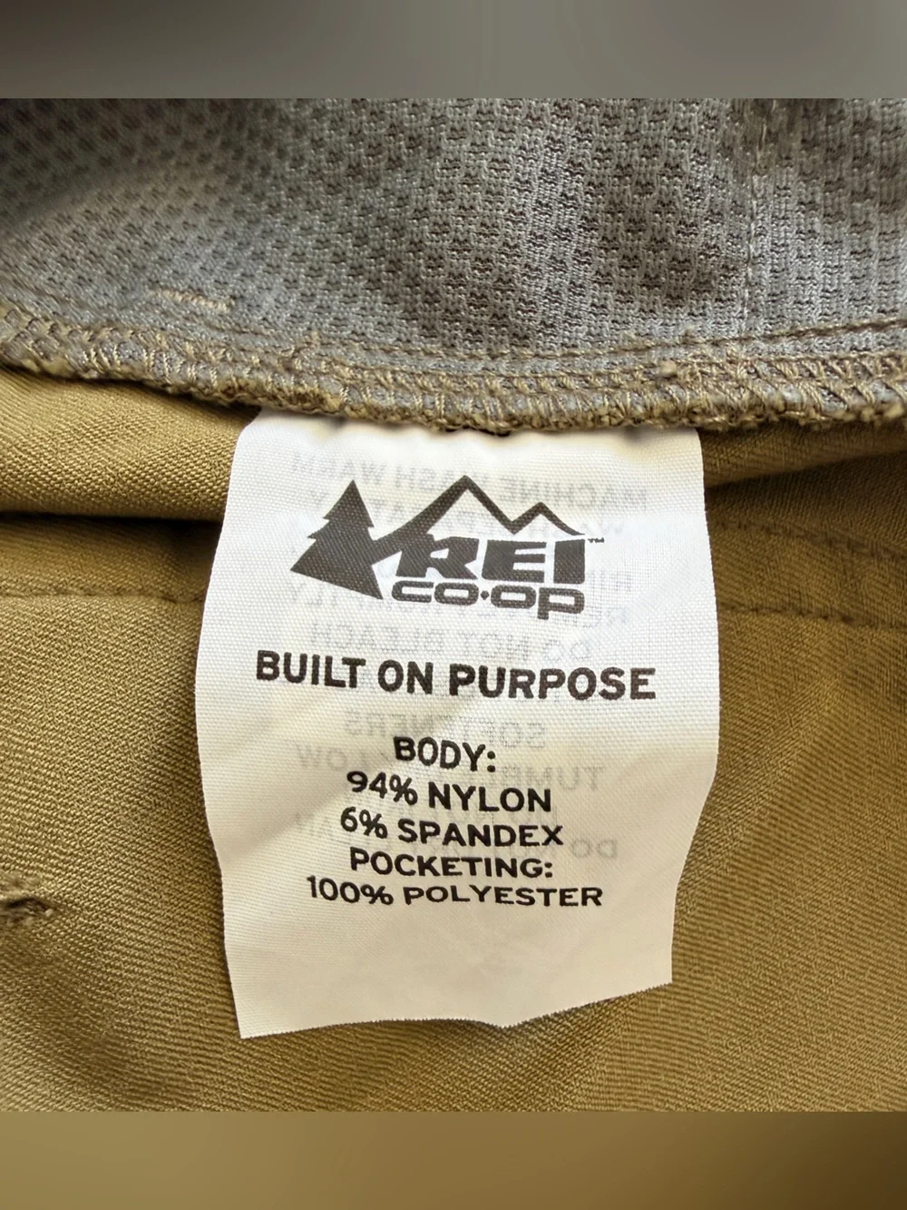 REI Long Lightweight Pants Ribbed Elastic Hiking Outdoor Kids Girls S Khaki